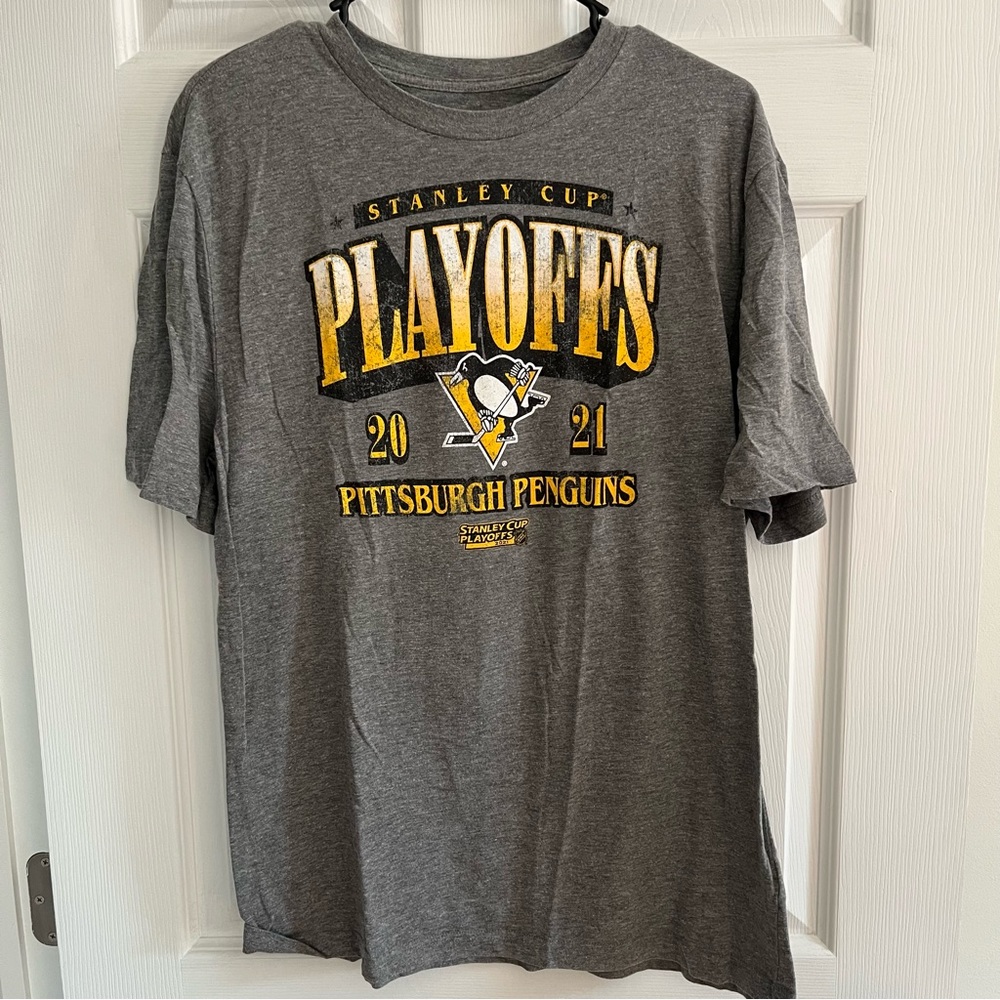 nhl 2021 stanley cup playoffs pittsburgh penguins tshirt size L